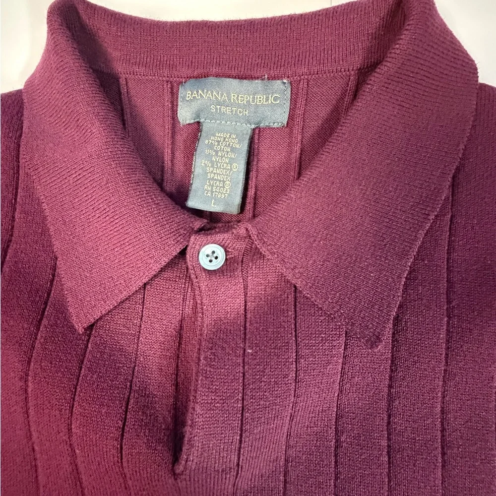 Banana Republic Men's Short Sleeve Polo in Burgundy
